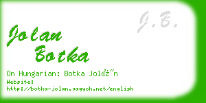 jolan botka business card